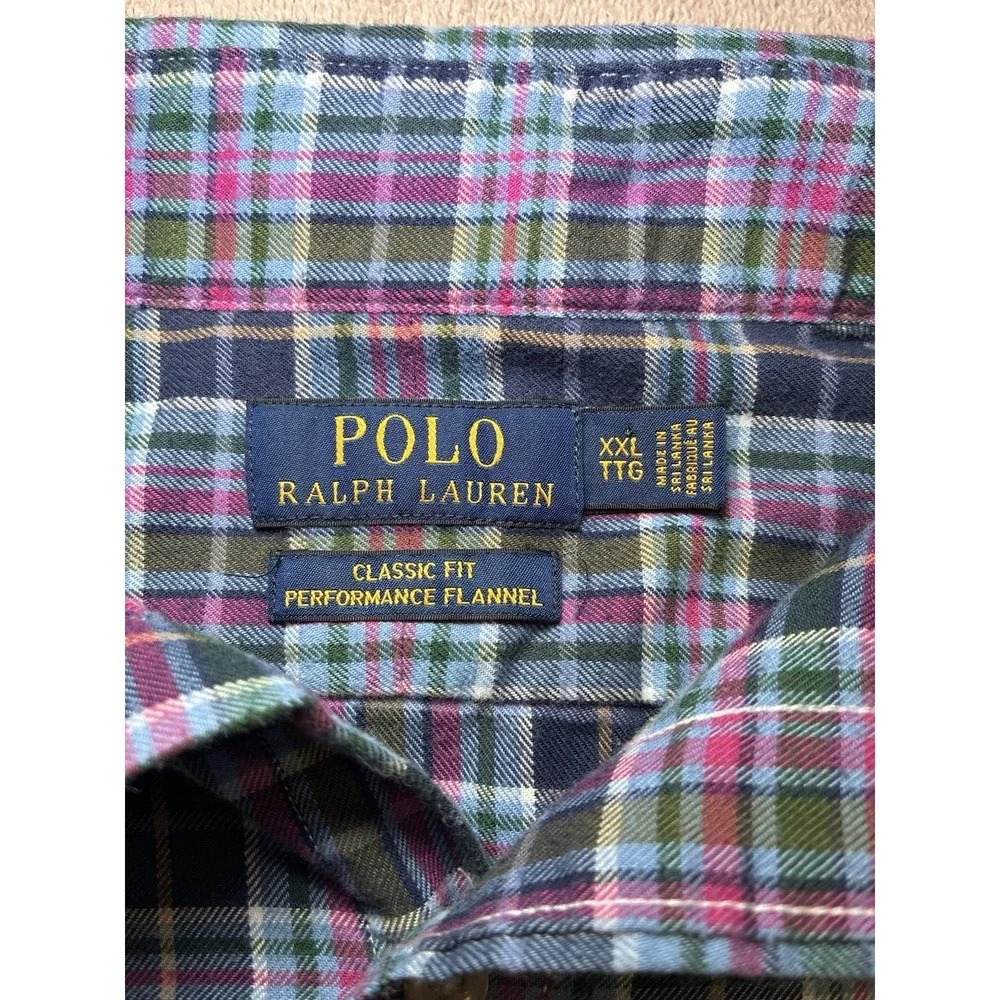 Polo Ralph Lauren Classic Fit Plaid Performance Flannel Shirt XXL Mens